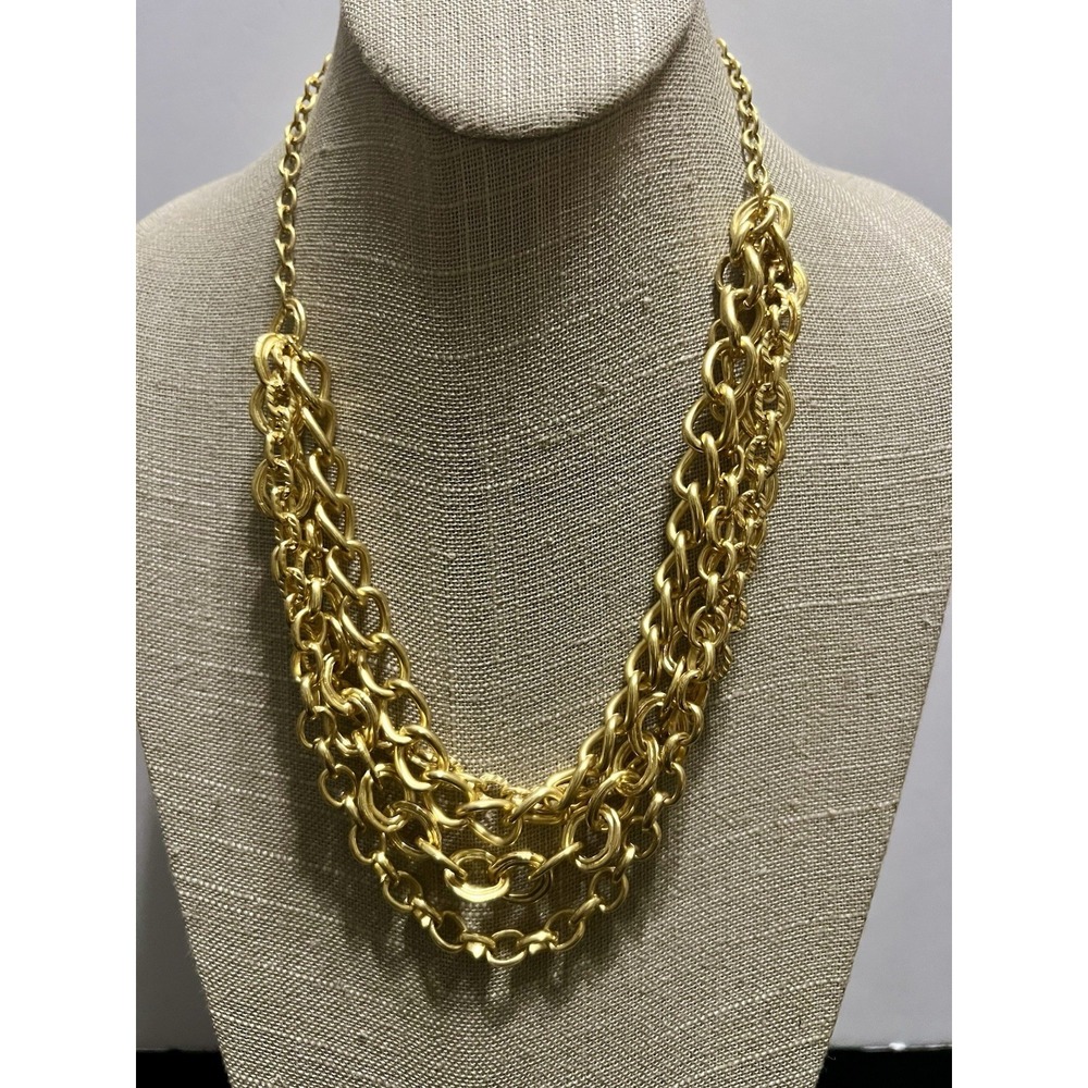 Karine Sultan Multi Strand Chunky Gold Chain Statement‎ Necklace 20" Mob Wife